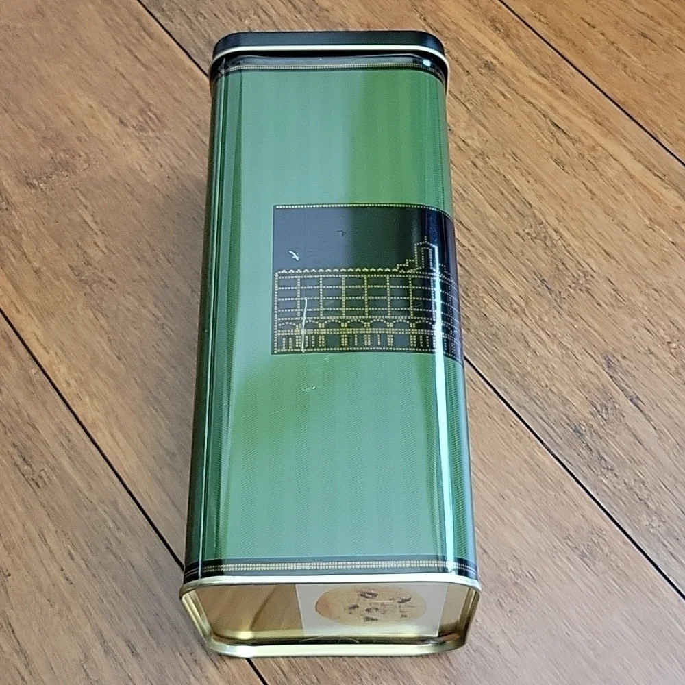 Harrods Knightbridge Butter Sultana Collectible Cookie Tin, Dark Green/Black